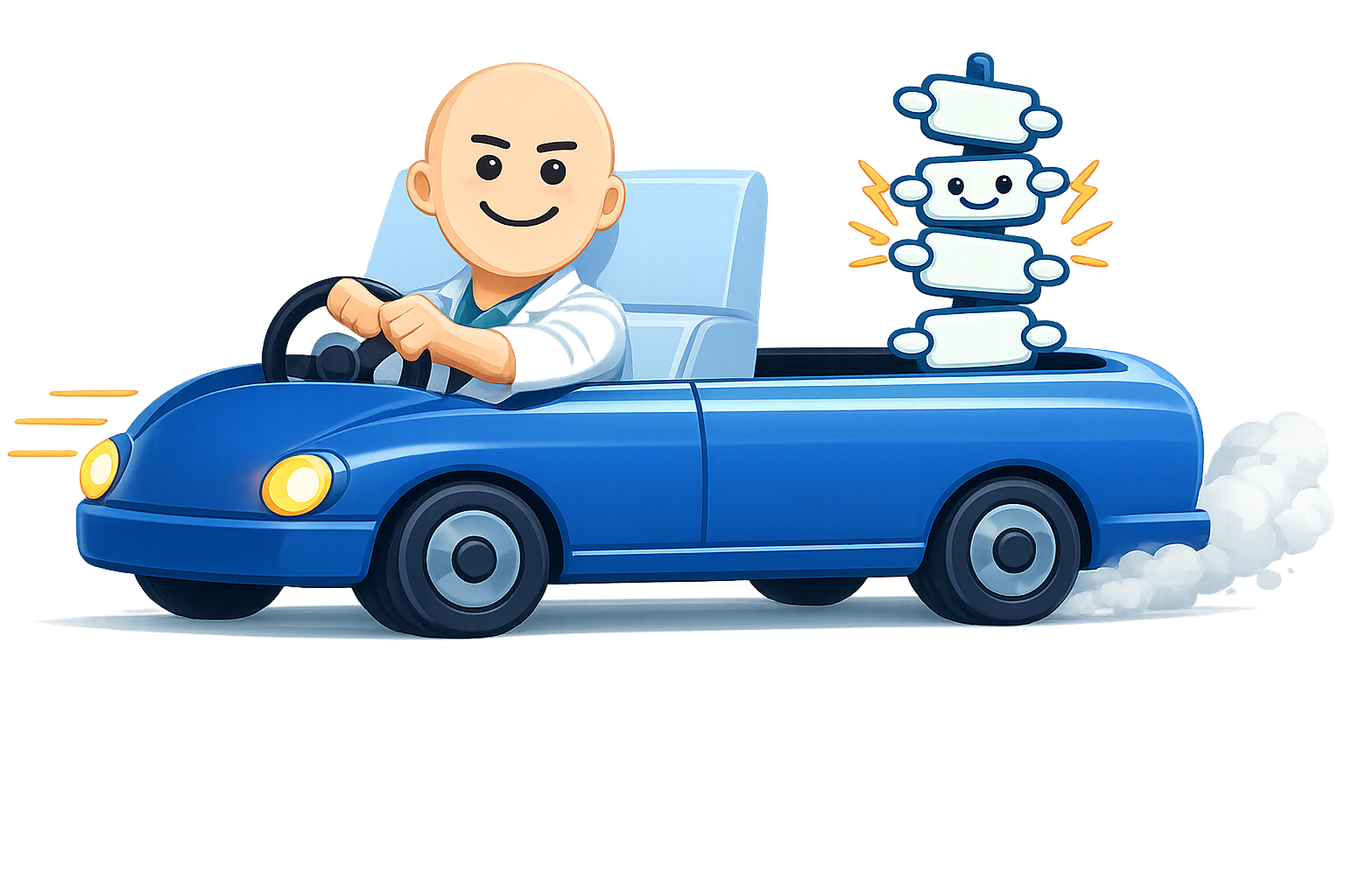 Dr. Bell driving to you